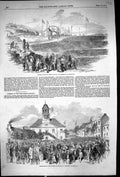Old 1852 Opening Morayshire Railway Terminus Lossiemouth Earl Dalkeit Victorian