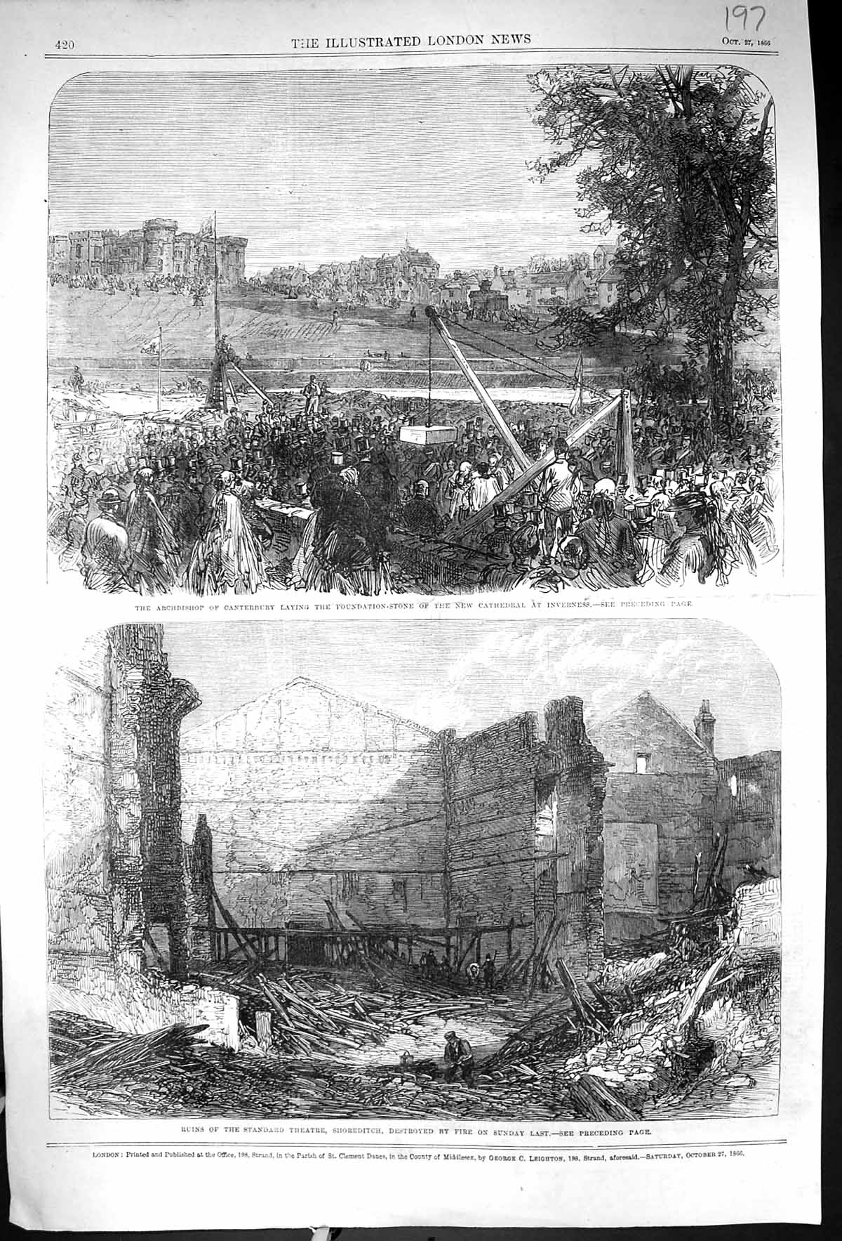 Old 1866 Archbishop Canterbury Foundation Cathedral Inverness Theatre Victorian