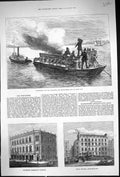 Old 1875 Manchester Conservative Clubhouse Dental Hospital Pyroleter Victorian