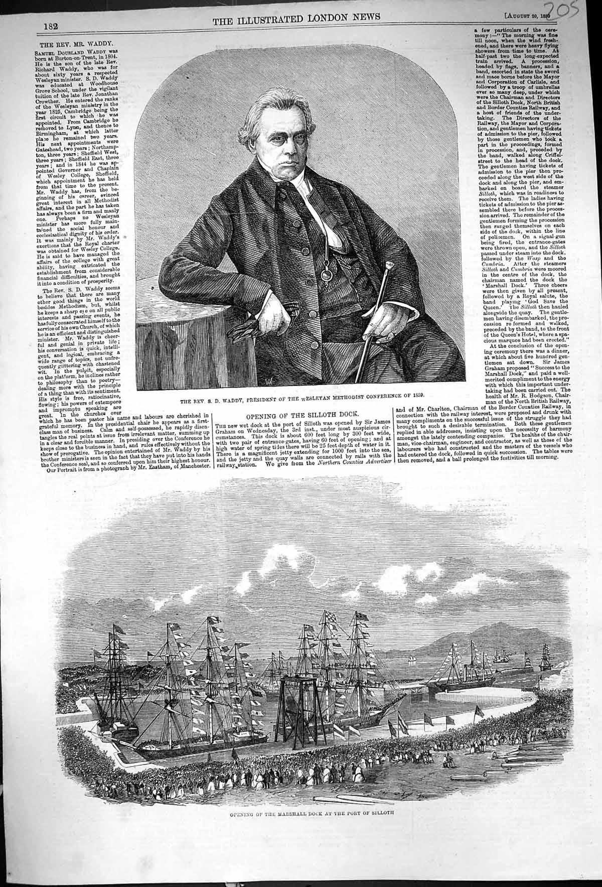 Old 1859 Rev. Waddy President Wesleyan Methodist Marshall Dock Port S Victorian