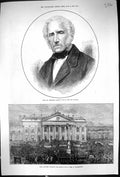 Old 1873 Alessandro Manzoni Italian Poet Novelist Lord Houghton Statu Victorian