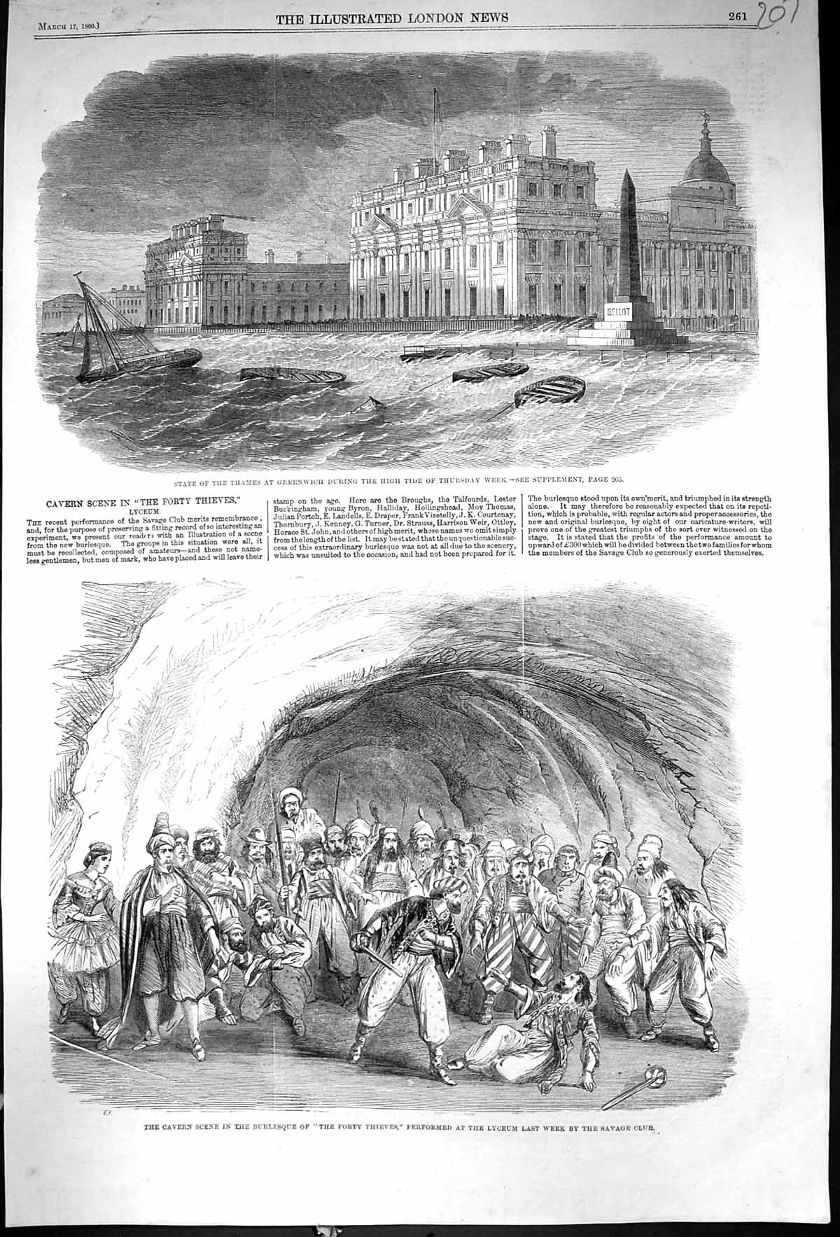 Old 1860 Statue Thames Greenwich Cavern Scene Burlesque Forty Theives Victorian
