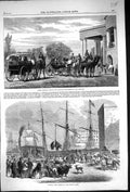 Old 1864 Camel Carriage Lieutenant-Governor Punjaub Ships Wild Animal Victorian