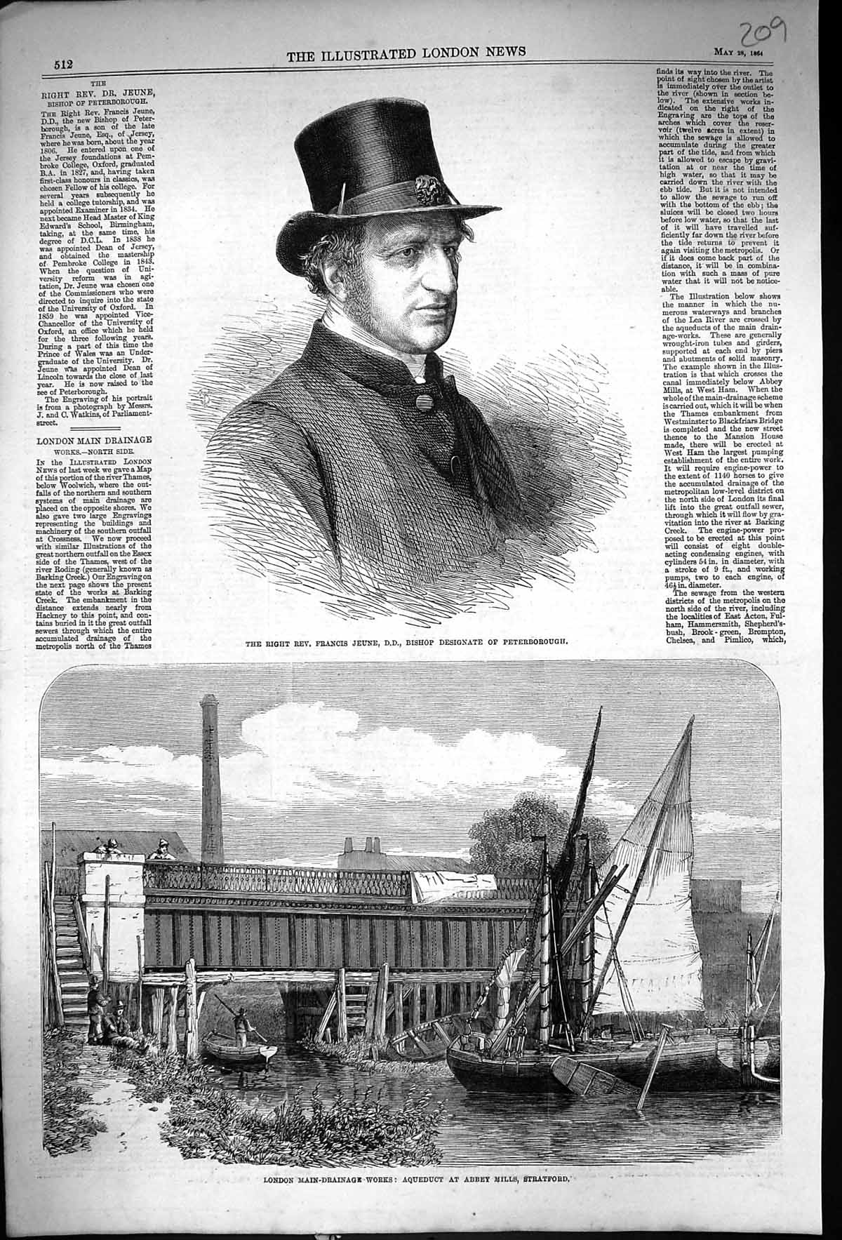 Old 1864 Rev. Francis Jeuen Bishop Designate Peterborough London Drai Victorian