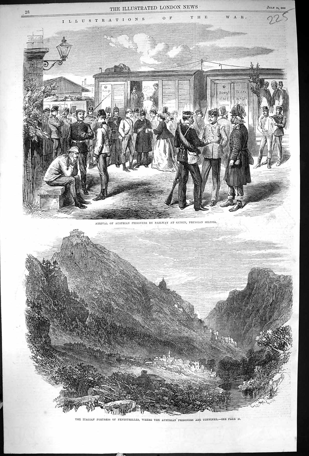 Old 1866 War Austrian Prisoners Railway Gubden Silesia Fortress Fenes Victorian