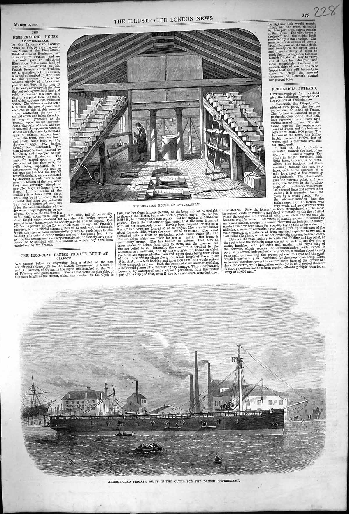 Old 1864 Fish Rearing House Twickenham Armour-Clad Frigate Ship Danis Victorian