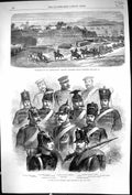 Old Print 1866 Prussian Army Hussar Lancer Cuirassier Austrlian Siers Pe 19th