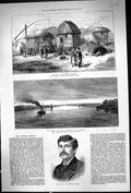 Old 1877 Artist Bromley War Danube Braila Wallachan Village Houses Fa Victorian