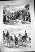 Old Print 1877 War Turkish Prisoner Pruth Ragatz Cannon-Shot Danube Sier 19th
