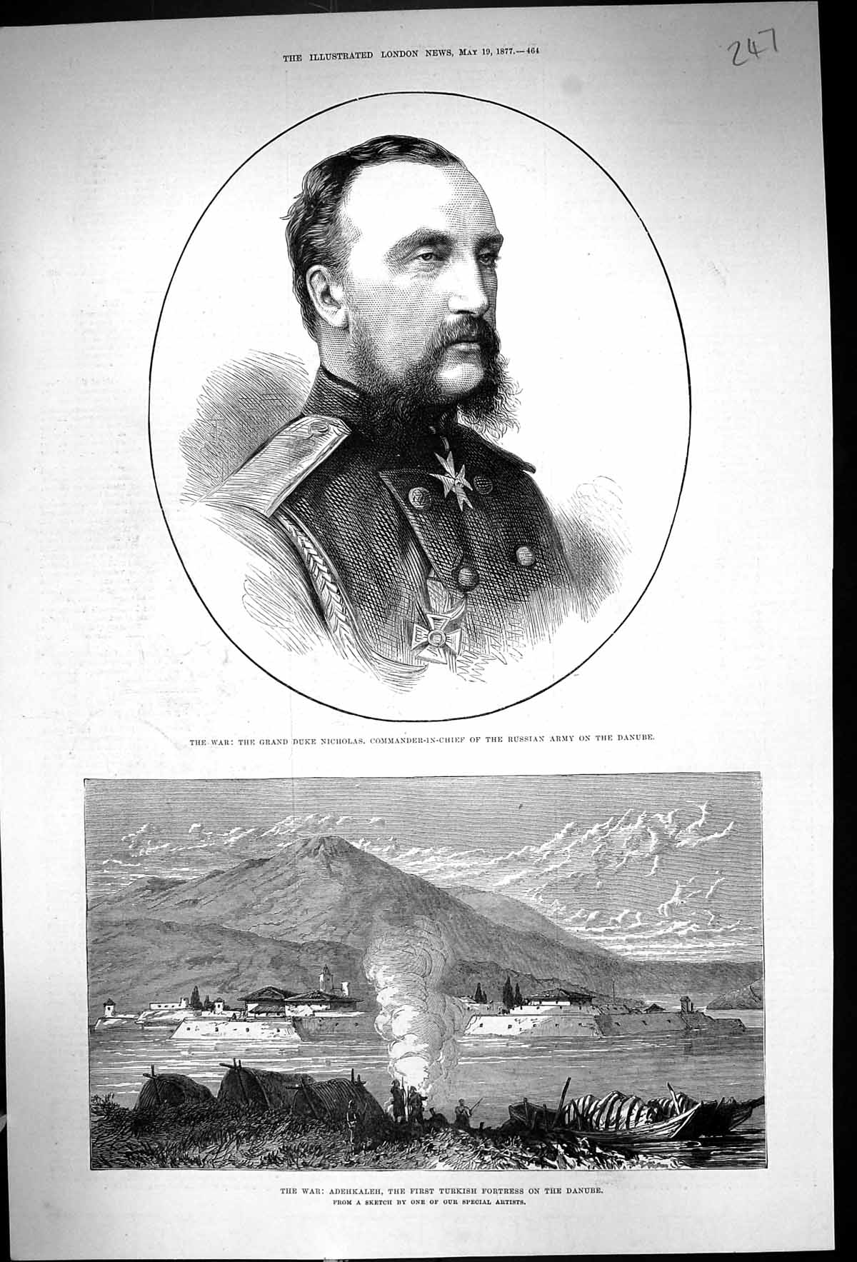 Old 1877 War Grand Duke Nicholas Commander-In-Chief Russian Army Adeh Victorian