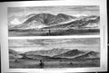 Original Old Antique Print 1877 Panoramic View Batcum Ships Mountains Fine Art