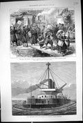 Old 1877 War Ship H.M.S. Thunderer Railway Station Rustchuk Village E Victorian