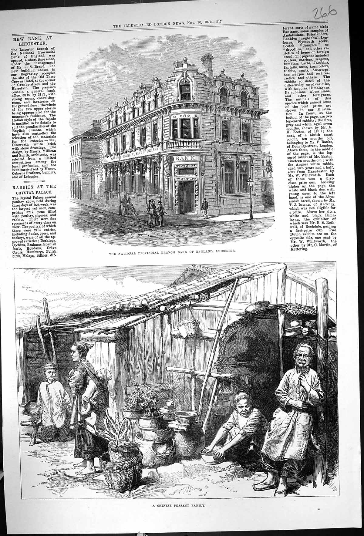 Old 1872 National Provincial Bank England Leicester Chinese Peasant F Victorian