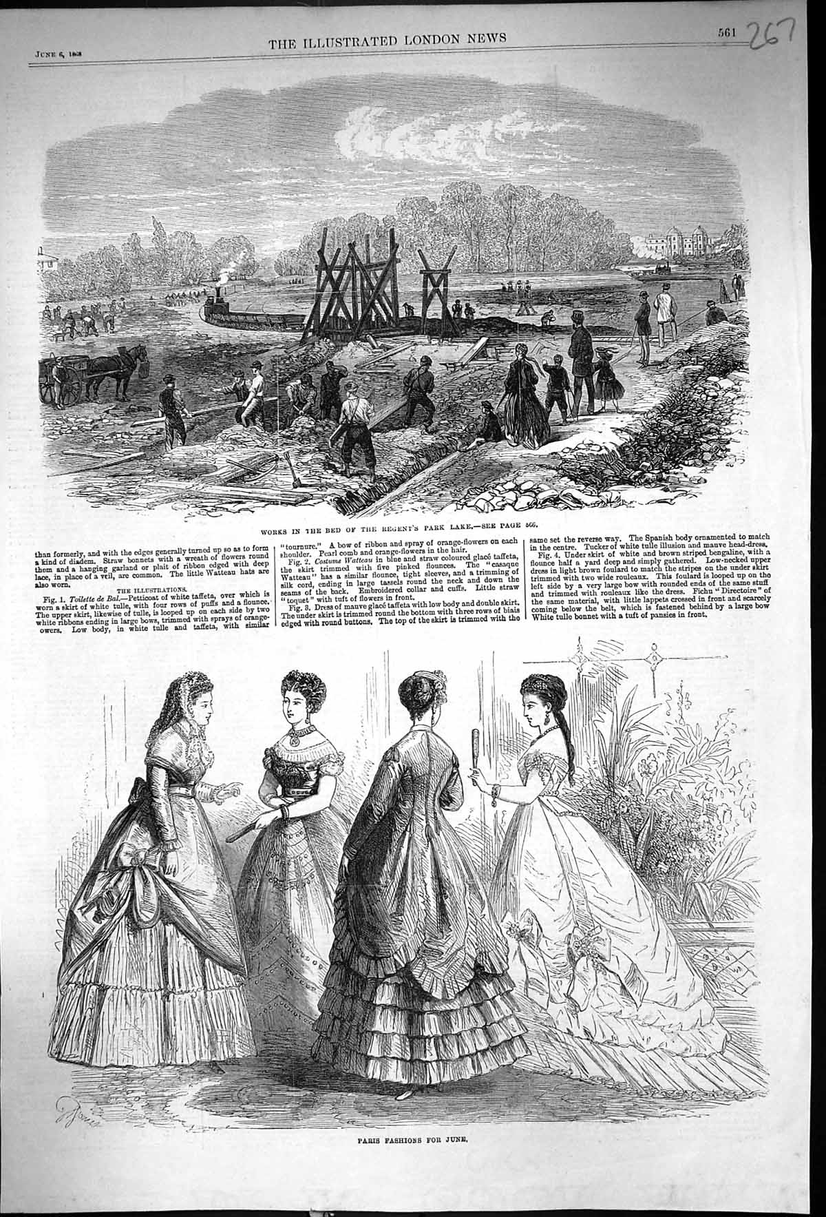 Old 1868 Works Bed Regent'S Park Lane London Ladies Paris Fashion Jun Victorian