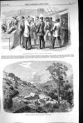 Original Old Antique Print 1857 Mormons Kanyon Rocky Mountains Siers Ship Deck