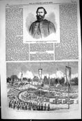 Old Print 1863 Major-General Stuart Civil War Coronation King Madagascar 19th
