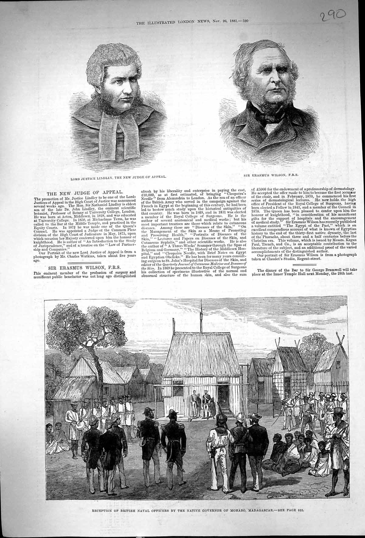 Old 1881 British Naval Officer Governor Mohabo Madagascar Lindley Jud Victorian