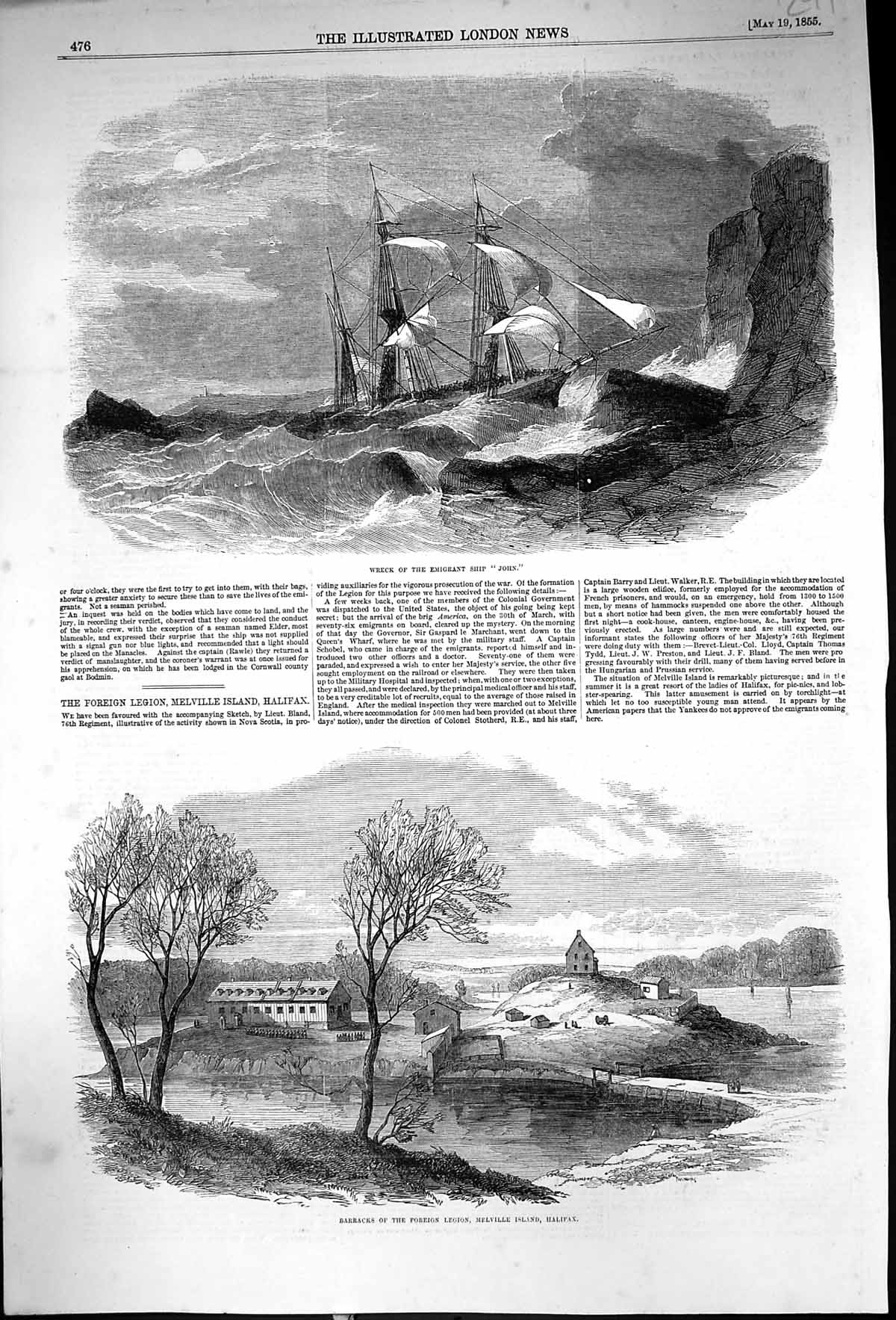 Old 1855 Wreck Emigrant Ship John Barracks Foreign Legion Melville Is Victorian