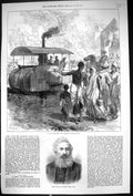 Antique Old Print 1877 Portrait Alfred Smee Author Modern Juggernauth Engine