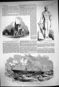 Old 1853 Statue Marquis Dalhousie Church Kingswood Ship Launch Vectis Victorian