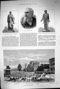 Old 1883 Signor Mario Statue Lord Beaconsfield Gladstone Calcutta Jew Victorian