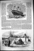 Old 1860 Launch Barque Ship Aura Wheeler'S Dock Cork Steam Carriage R Victorian