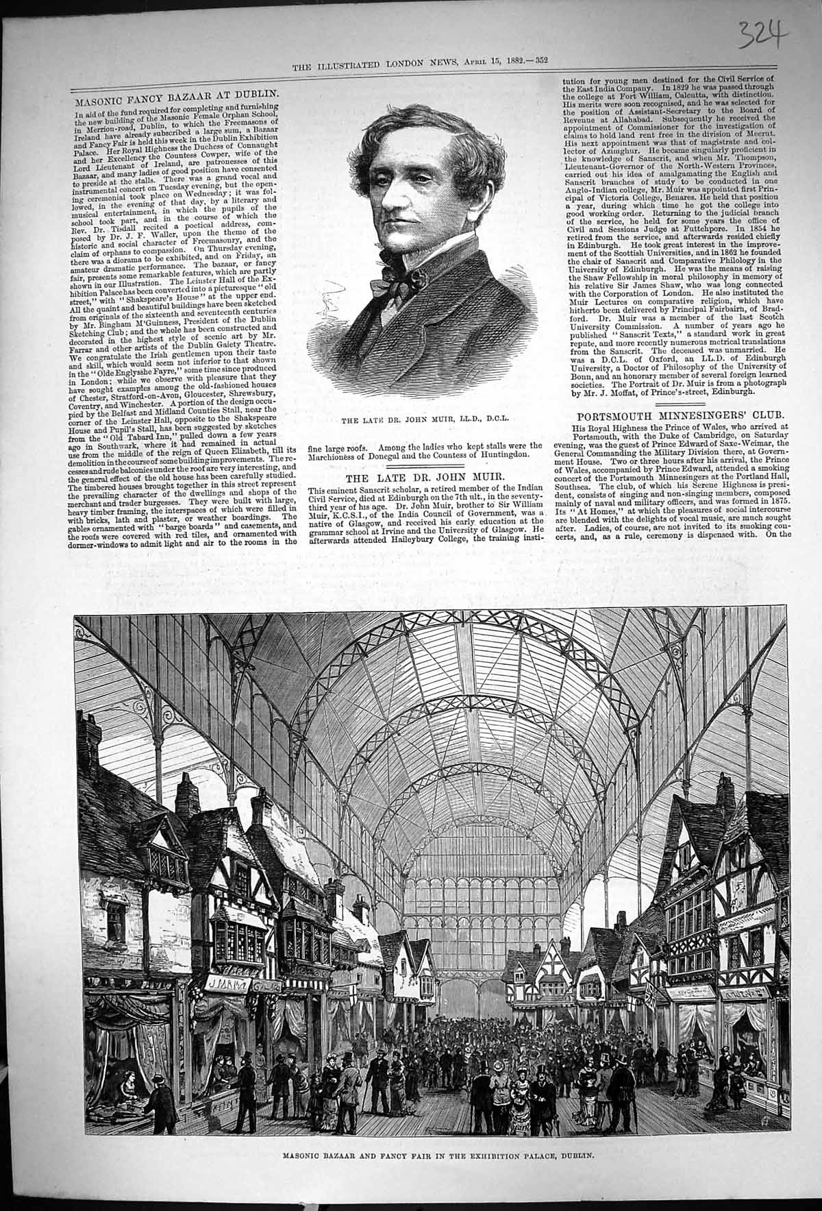 Old 1882 Masonic Bazaar Fancy Fair Exhibition Palace Dublin Dr. John Victorian