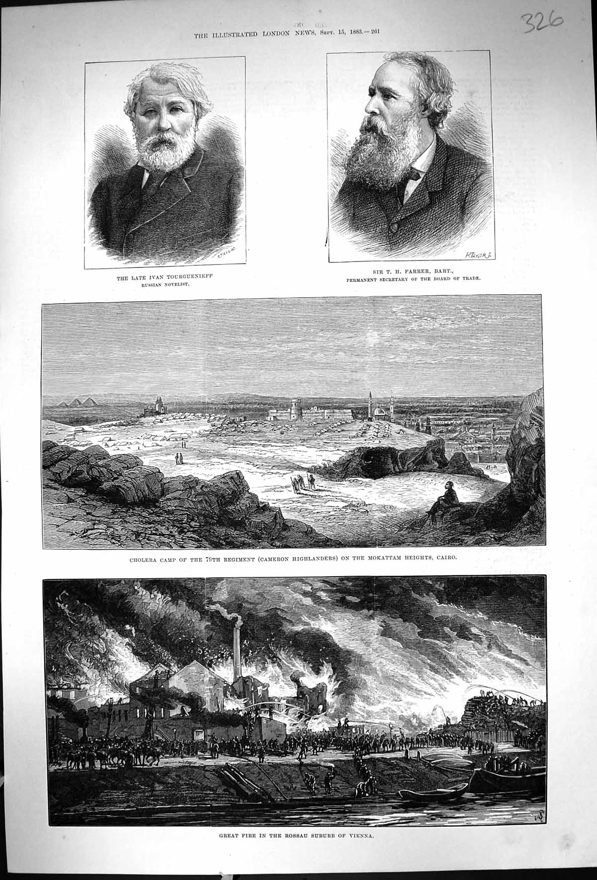 Old 1883 Ivan Tourguenieff Farrer Cholera Camp Cameron Mokattam Cairo Victorian