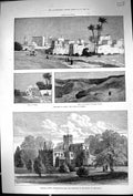 Old 1883 Temples Luxor Thebes Egypt Tombs Kings Sheikh Benwell Tower Victorian