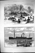 Old 1883 Trial Life-Saving Apparatus Serpentine Hyde Park Steam Ship Victorian