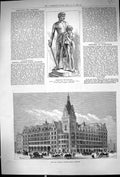 Old 1883 Statue Shielding Helpless Stephens Central Station Hotel Gla Victorian