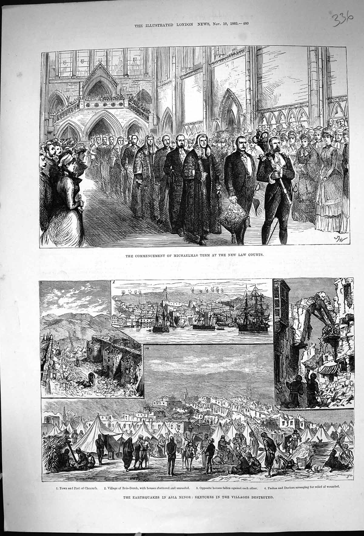 Old 1883 Earthquakes Asia Minor Reis-Dereh Chesmeh Michaelmas Term La Victorian