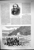 Old 1884 Lord Rayleigh Montreal Excursionists Whirlpool Rapids Niagar Victorian