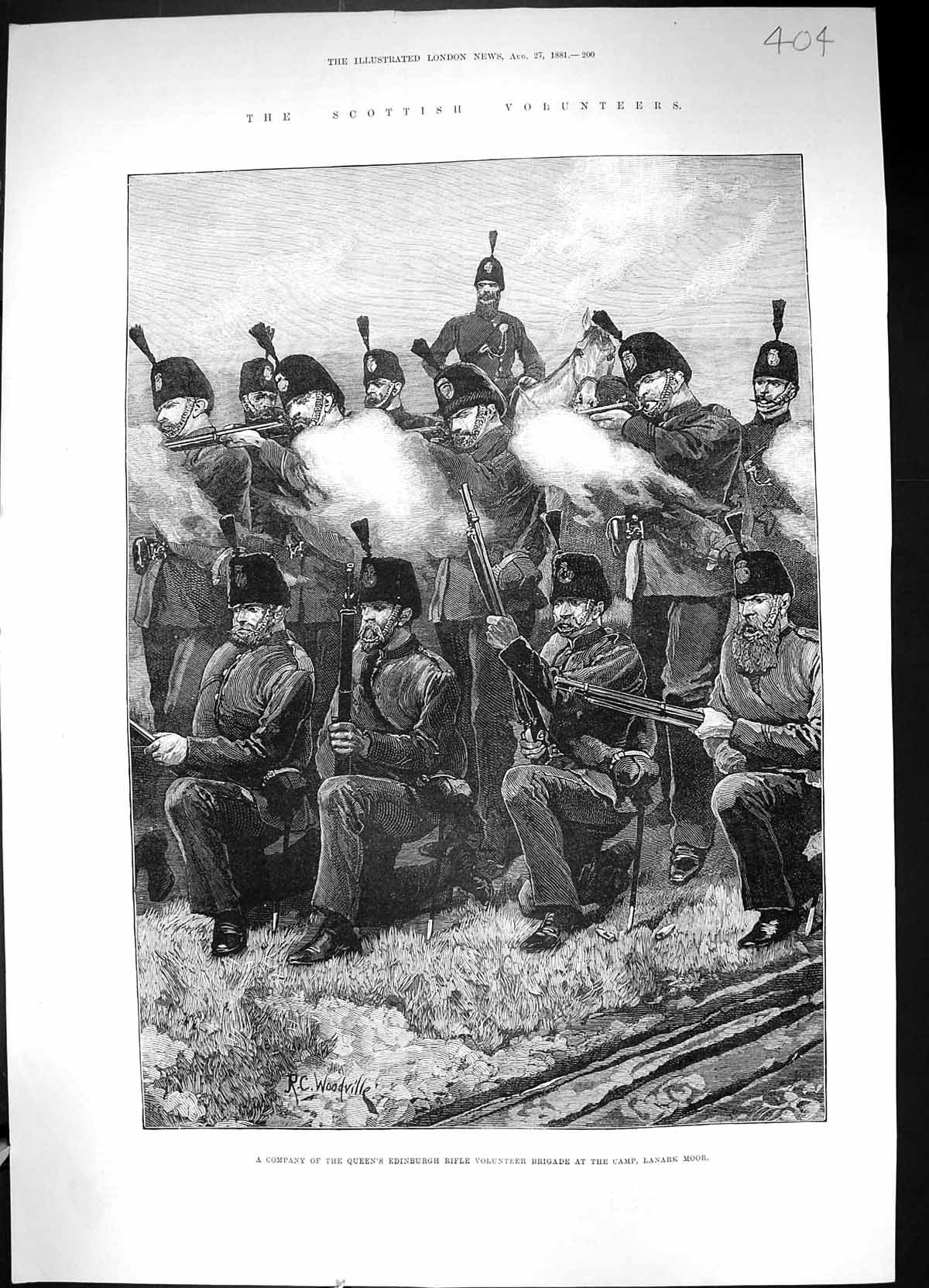 Old 1881 Scottish Volunteers Queen'D Edinburgh Rifle Brigade Camp Lan Victorian