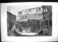 Old Antique Print 1881 Fine Art Scene Bazaar Cairo Egypt Men Smoking Pipe 19th