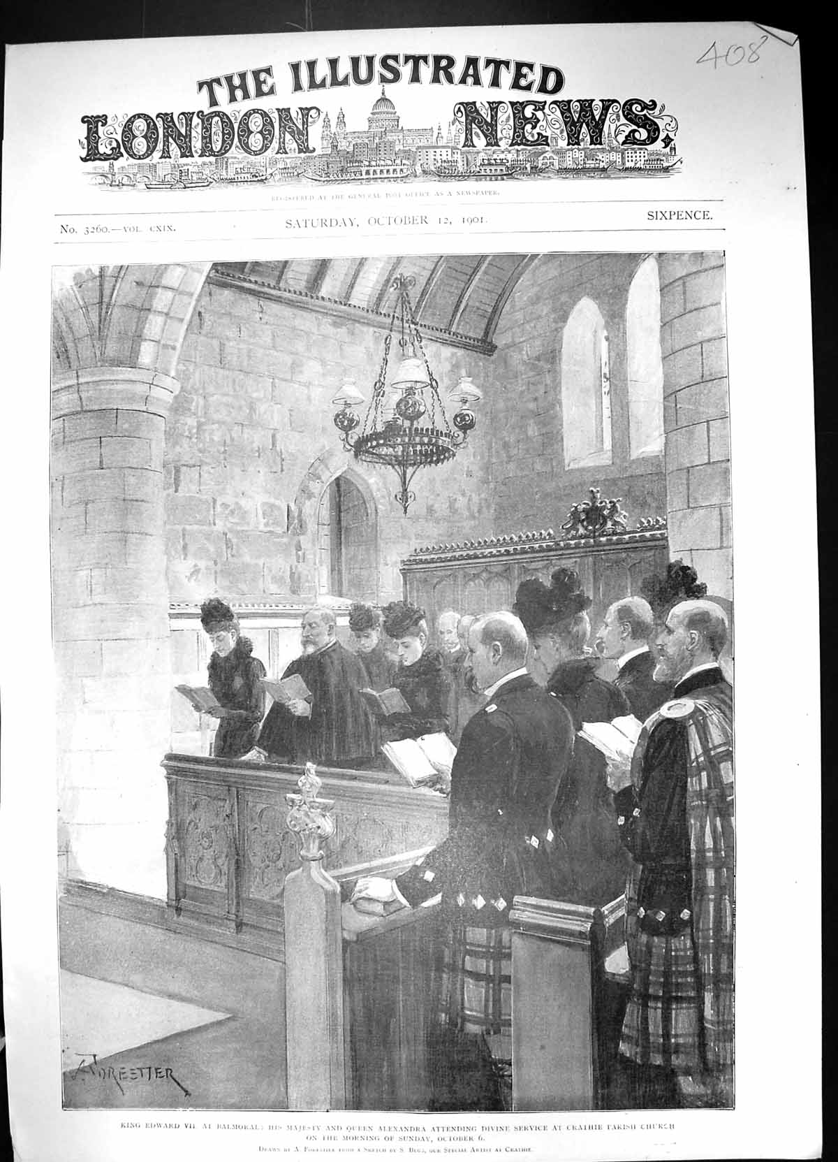Old 1901 King Edward Balmoral Scotland Queen Alexandra Crathie Parish Victorian