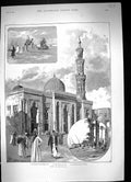 Old 1893 Egypt Mosque Saida Zeynab Cairo River Nile Arab Farmyard Gen Victorian
