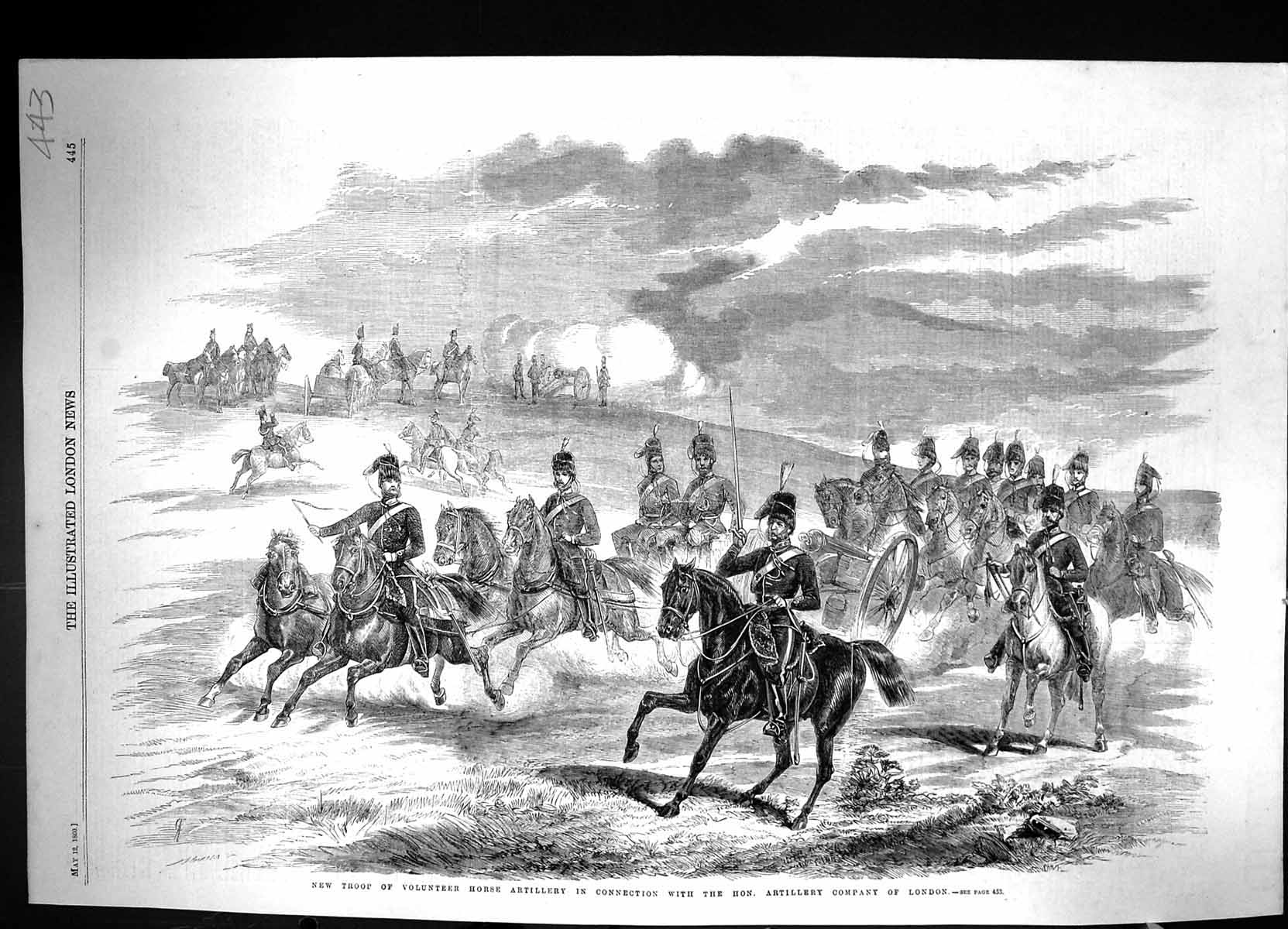 Old 1860 Troop Volunteer Horse Artillery Company London War Uniforms Victorian