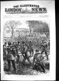 Original Old Antique Print 1882 Volunteer Review Affair Outposts Siers Weapons