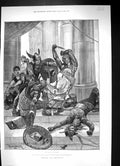 Original Old Antique Print 1889 Scene Cleopatra Brennus Actors Woodville 19th