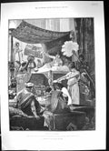 Old Antique Print 1889 Cleopatra Scene Charmion Chaplet Actors Woodville 19th