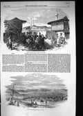 Old Print 1854 Principal Street Varna Camp English Light Division War Si 19th
