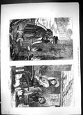 Antique Print 1871 Brickyards England Children Punching Holes Sifting Dust 19th