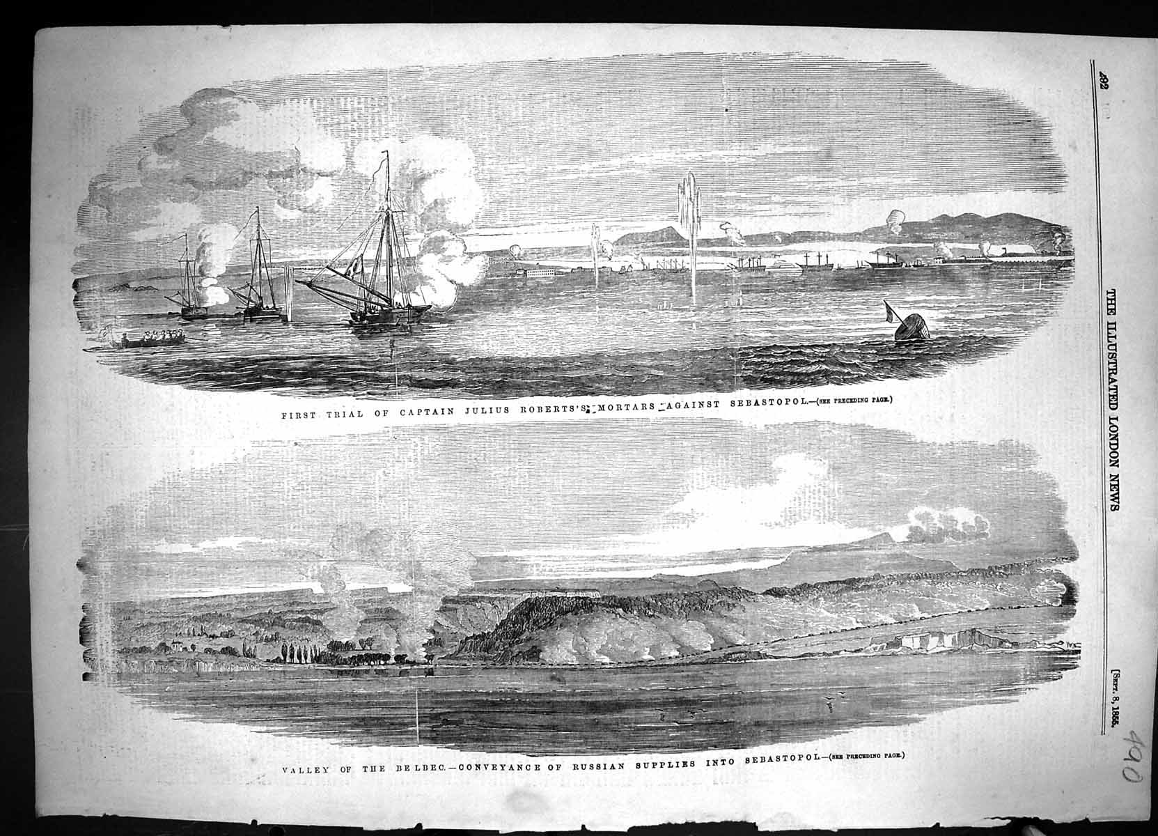 Old 1855 Trial Captain Julius Roberts Mortars Ships Sebastopol Belbec Victorian