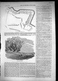 Original Old Antique Print 1855 Plan Redan Inner Trenchment Explosion War 19th