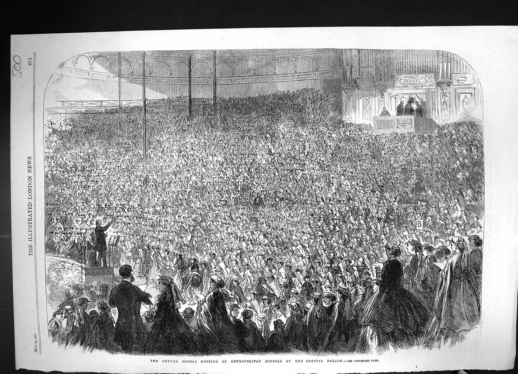 Old 1866 Annual Choral Meeting Metropolitan Schools Crystal Palace Lo Victorian