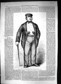 Old Antique Print 1860 Portrait Mr Edwin James Garibaldi Camp Parliament 19th