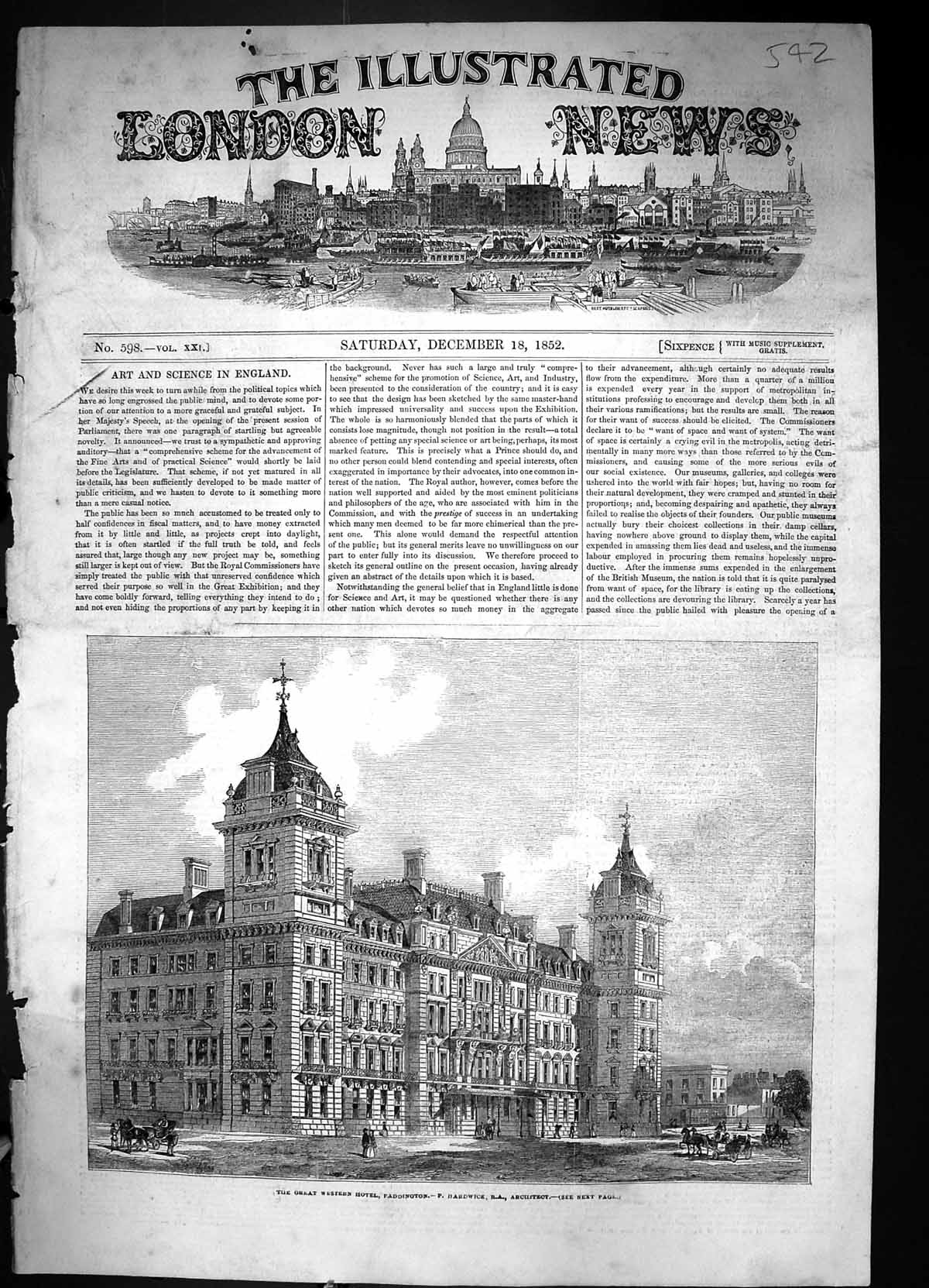 Old 1852 Great Western Hotel Paddington London Architecture Hardwick Victorian