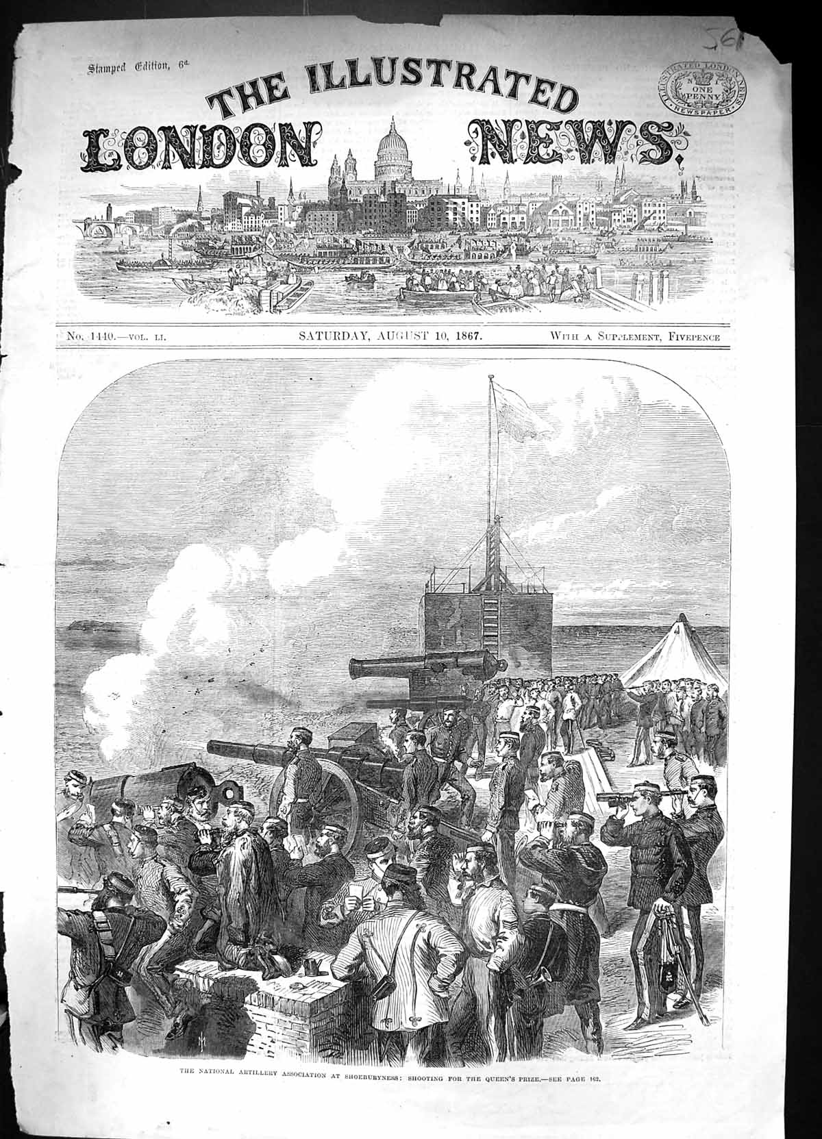 Old 1867 National Artillery Association Shoeburyness Shooting Queen'S Victorian
