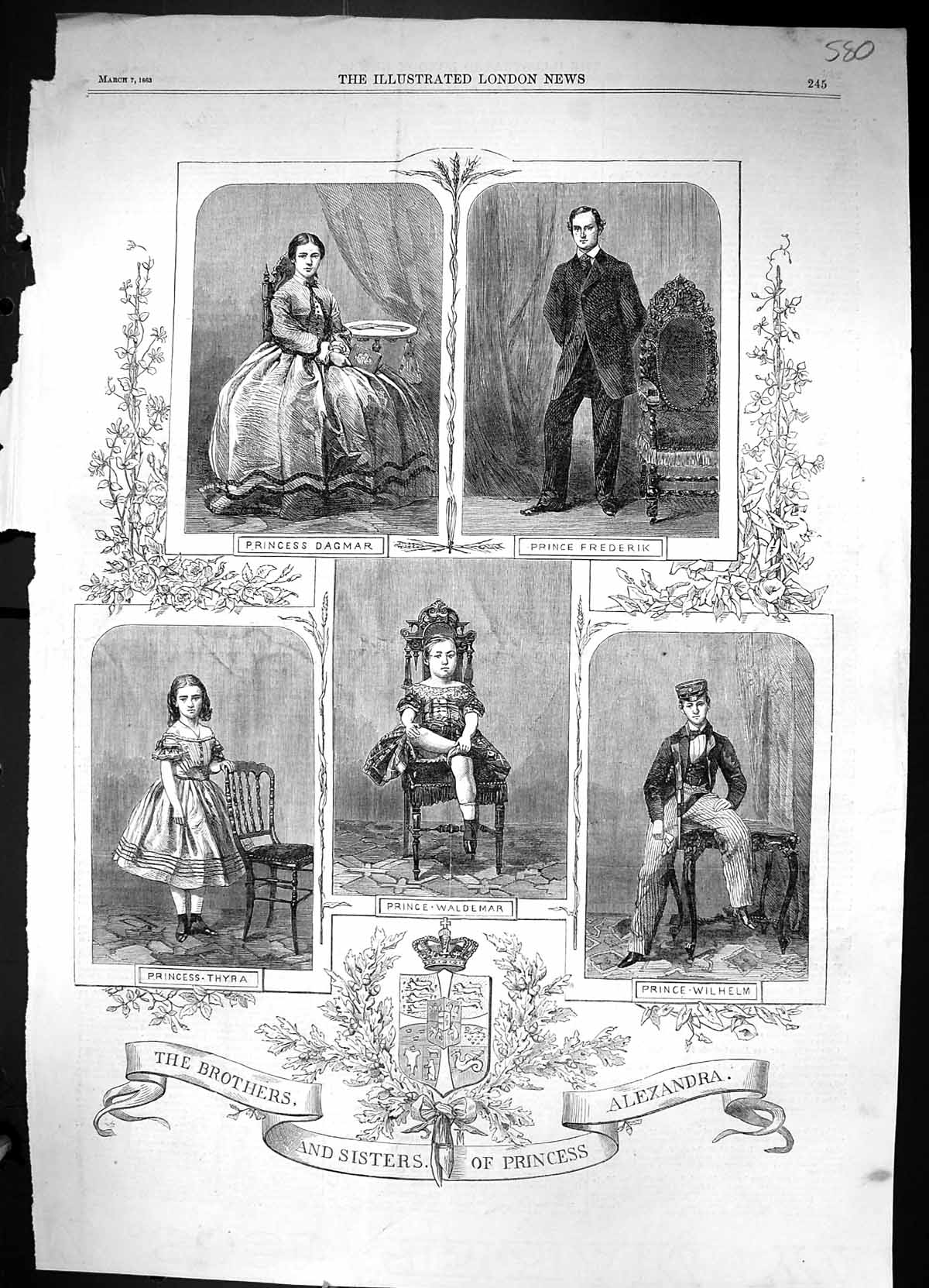 Old 1863 Princess Dagmar Prince Frederick Waldemar Wilhelm Thyra Alex Victorian